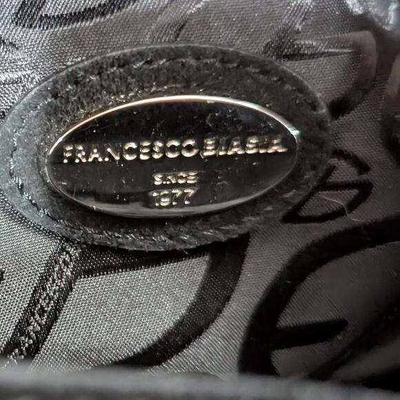 Francesco Biasia Patent Leather Top Shoulder Black Bag w/ Dustbag - Picture 9 of 15